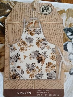 Michel Design Works Floral Cotton Apron - Gardenia